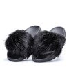 Black Fur Slippers Millie - Shoes