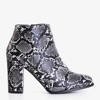 Black and white boots with animal embossing Cobra - Footwear