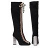Black boots with braided laces Kira - Footwear