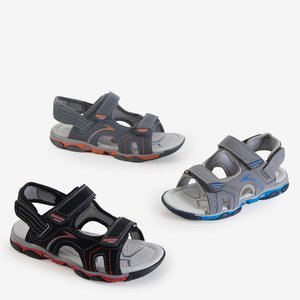 Black boys' sandals with Velcro Mikos - Footwear