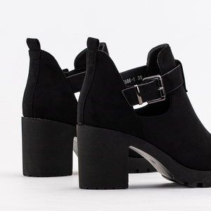 Black eco suede boots on the post Ollis - Footwear