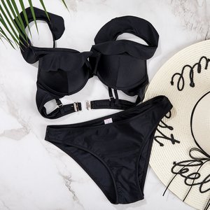 Black frill swimsuit - Underwear