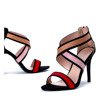 Black high heel sandals with colorful Maribel inserts - Footwear 1