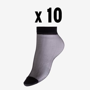 Black ladies 'ankle socks 10 / pack - Socks