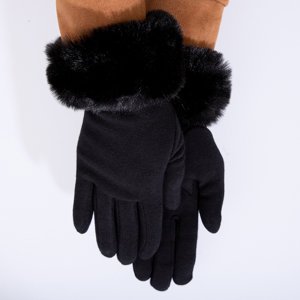 Black ladies gloves with a soft finish - Accessories