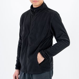 Black men's fleece with pockets - Clothing