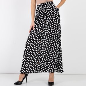 Black polka dot maxi skirt - Clothing