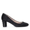 Black pumps on the post with silver Varia elements - Footwear 1