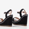 Black sandals on a Demetera wedge heel - Shoes 1