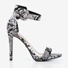 Black sandals on a high heel a'la snake skin Suella - Footwear 1