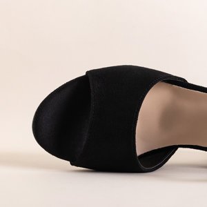 Black sandals on the post by Elga - Footwear