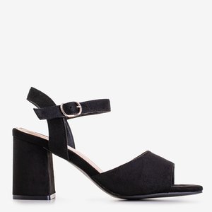 Black sandals on the post by Elga - Footwear
