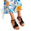 Black sandals with fringes Minikria - Footwear 1