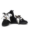 Black sneakers with decorative ribbon Cindy - Footwear