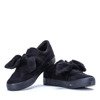 Black sport shoes tied with a ribbon - Footwear 1