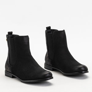 Black women's Chelsea boots with a flat heel Tilsa - Footwear