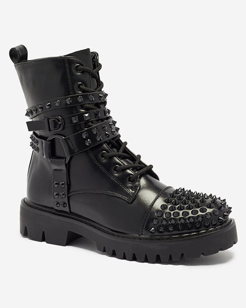 Black women's bagger boots with studs Fioppo - Footwear
