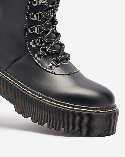 Black women's boots on a massive Jerix sole - Footwear