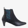 Black women's boots on the post with geometric patterns Alynca - Shoes