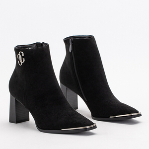Black women's boots with a square toe Kodisa - Shoes