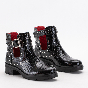Black women's boots with cut-outs Tylousi - Footwear