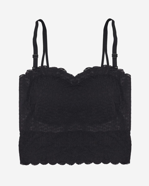 Black women's crop top with straps - Clothing
