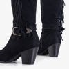 Black women's high heel boots with fringes from Camisieqa - Footwear