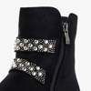 Black women's high-heeled ankle boots with Vuqes ornaments - Footwear
