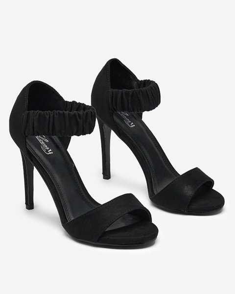Black women's sandals on a high heel Veraxy - Footwear