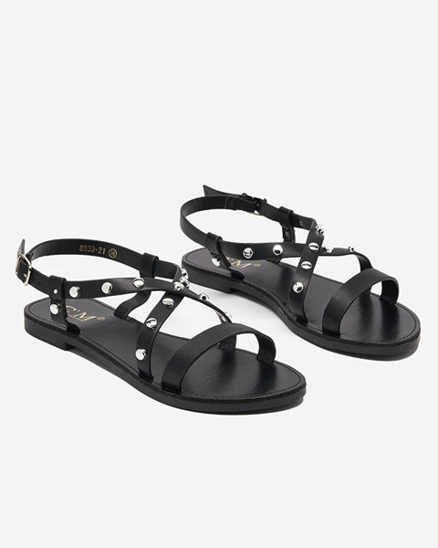 Black women's sandals with jets from Foubi- Footwear