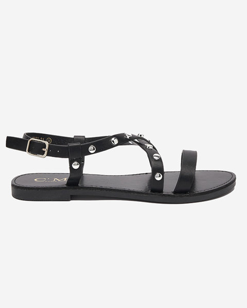 Black women's sandals with jets from Foubi- Footwear