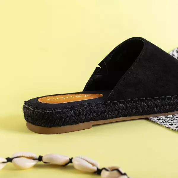 Black women's slippers a'la espadrilles Toshiko - Footwear