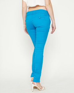 Blue fabric women's low waist trousers - Clothing