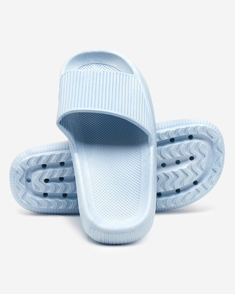 Blue rubber slippers with Torika embossing - Footwear