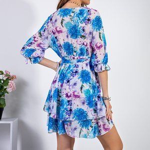 Blue short floral dress - Clothing