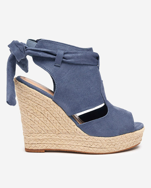 Blue women's sandals on a high wedge heel Penetika - Shoes