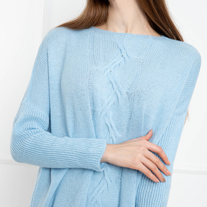 Blue women's tunic sweater - Clothing
