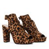 Boots on the post with leopard print with Poinejra cutouts - Footwear