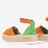 Brown and green women's sandals a'la espadrilles Irimida - Footwear