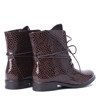 Brown ankle boots with snakeskin texture Sniki - Footwear