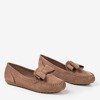 Brown loafers for women with Ursula bow - Footwear 1