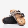 Brown slippers with cubic zirconias Summer Star - Footwear
