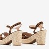 Brown women&#39;s sandals with leopard sugar Honey - Footwear 1