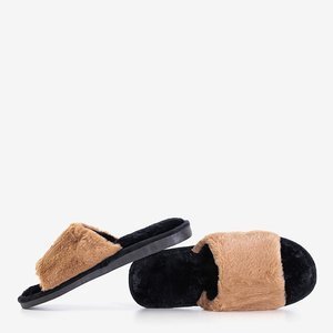 Brown women's Ramane fur slippers - Footwear