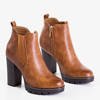 Brown women's boots on a higher post Lucretia - Footwear
