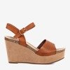 Brown women's sandals on the Wedge Autonoe - Footwear 1