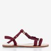 Burgundy sandals with fringes Minikria - Footwear 1