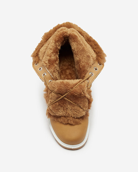 Classic women's snow trapper boots in camel Tauna - Footwear