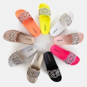 Coral rubber slippers with Masandra ornaments - Footwear