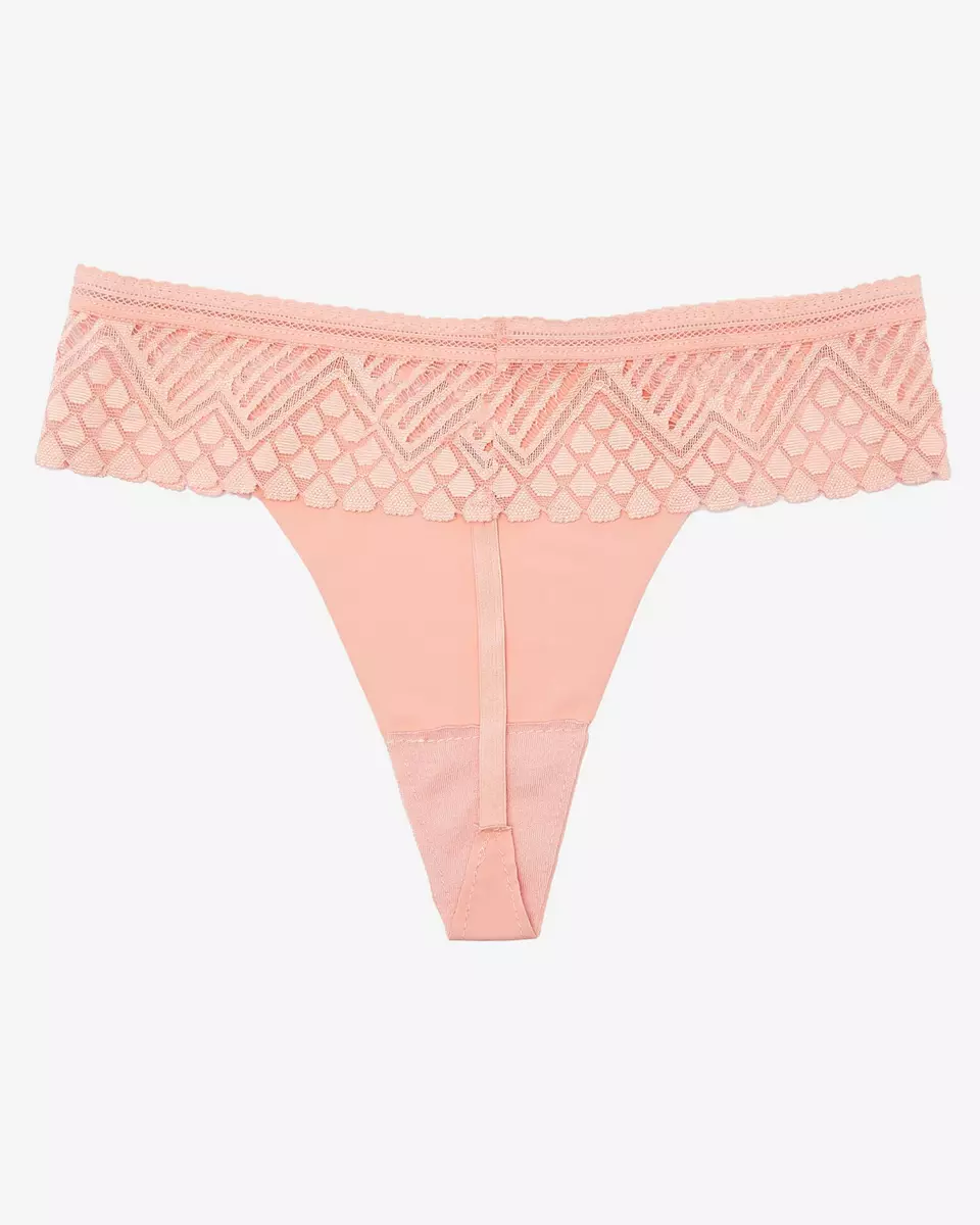 Coral women's thong panties with lace - Underwear